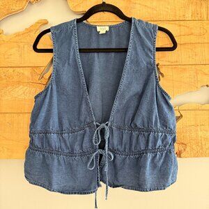 A.N.A. Navy Blue Tie-Front Vest, Women’s, Size Large